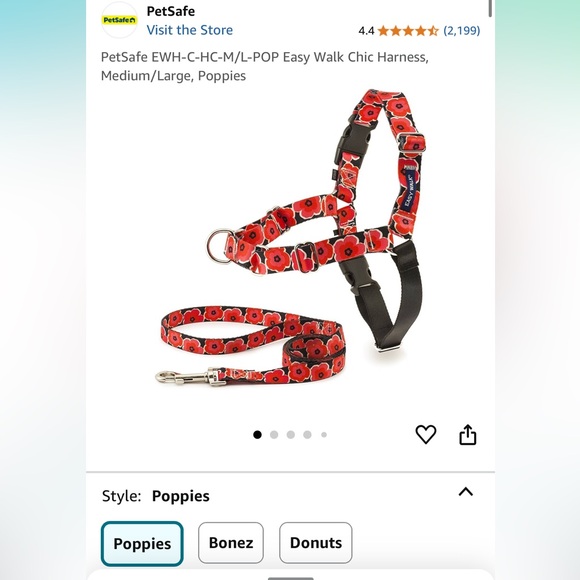 Pet Safe Easy Walk Leash in Poppy size medium- large LOT OF 2 new and unused - Picture 5 of 8